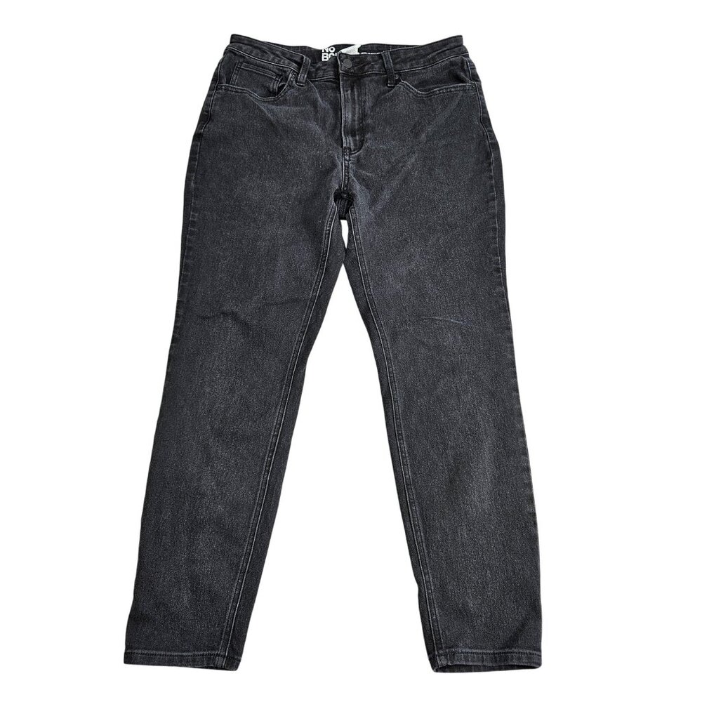 No Boundaries Jeans Womens 12 Black High Rise Straight Leg Stretch Denim